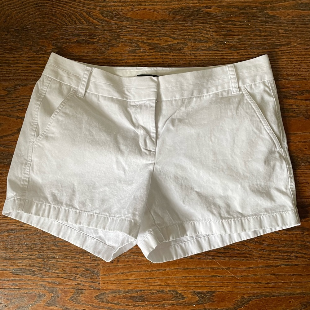 J crew white chino shorts, size 10